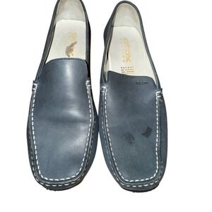 GEOX Men's Navy Blue Leather Moccasins Loafers Size 10 Casual Shoes‎ EU 43
